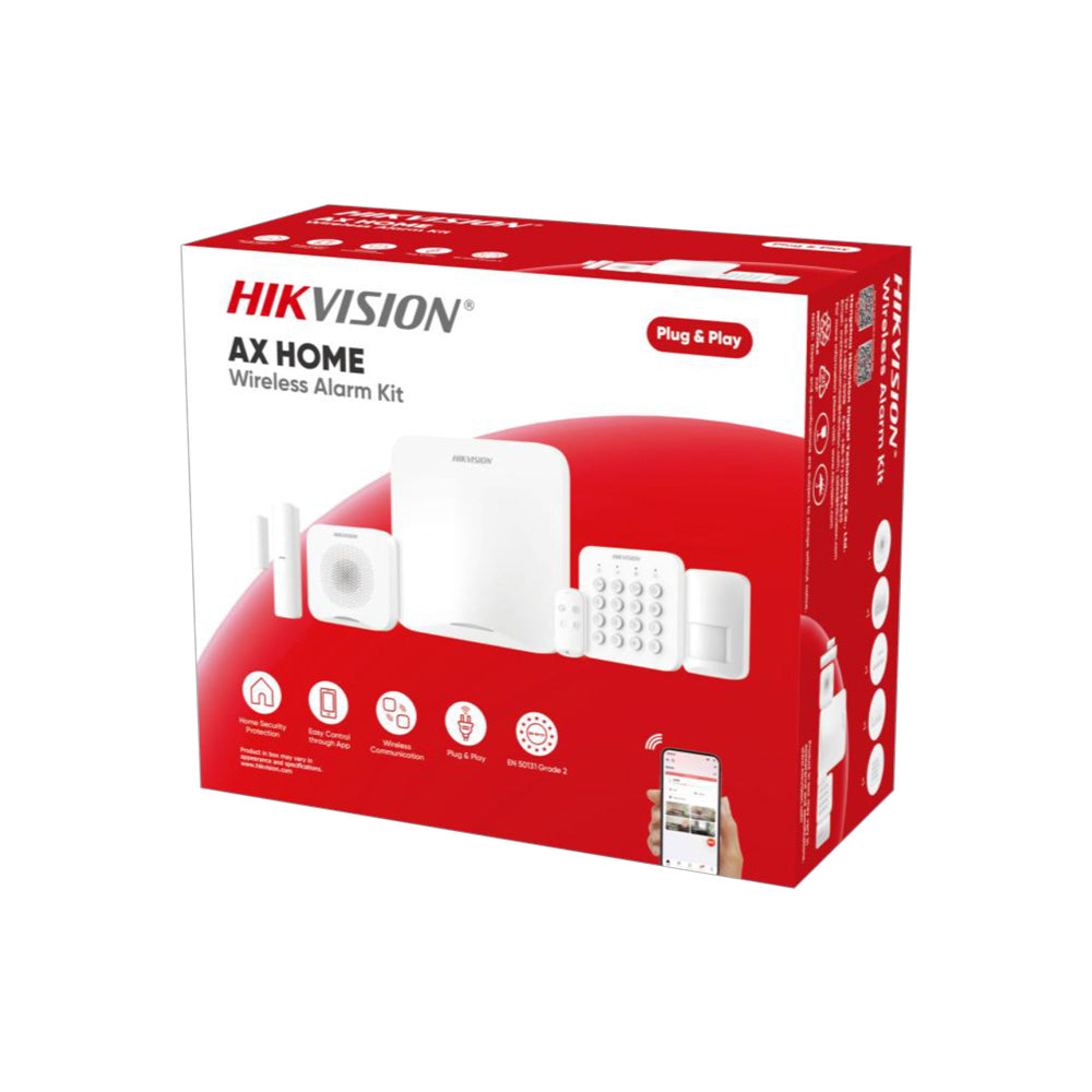 Hikvision AX Home DS-PA201PS-Kit-32WA Wireless Alarm Kit | Complete Smart Home Security System, Wireless Sensors, Easy Setup, Home Protection, Indoor/Outdoor Use