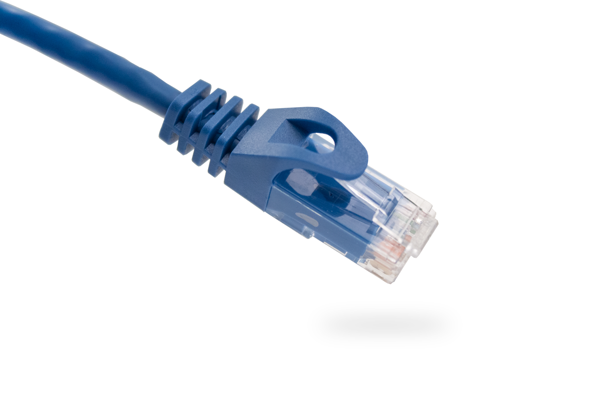 CAT6 1 ft Bare Copper Patch Cable with Boot and Protector (10 pack) | Available in Blue, White, Black, and Yellow