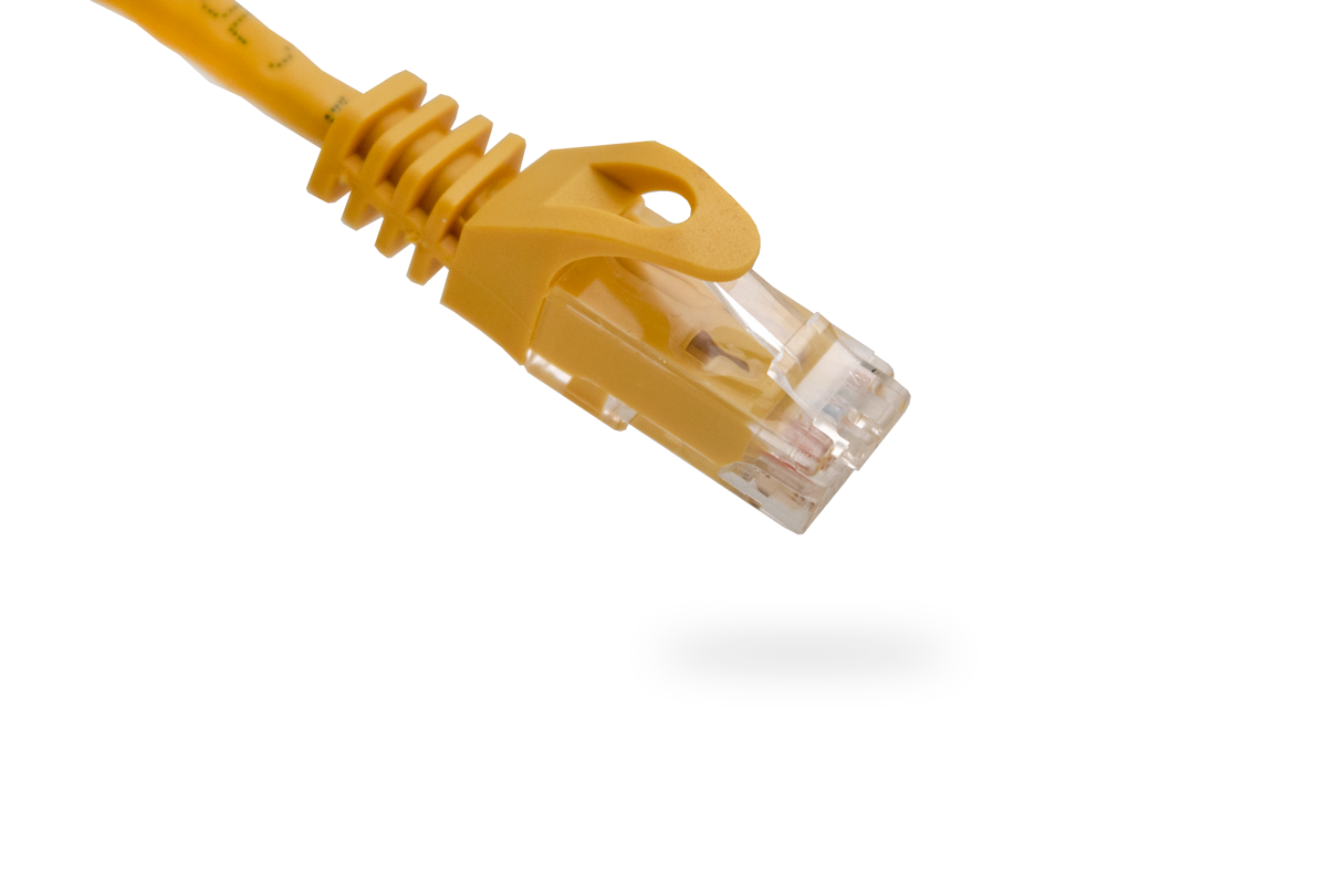 CAT6 1 ft Bare Copper Patch Cable with Boot and Protector (10 pack) | Available in Blue, White, Black, and Yellow