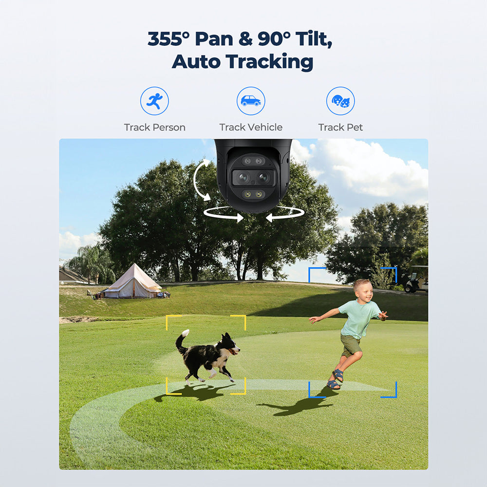 Reolink TrackMix 4K Outdoor Wired PoE Security Camera | Pan & Tilt with Dual-Lens Hybrid Zoom, Smart AI Person/Vehicle Notifications, Two-Way Audio
