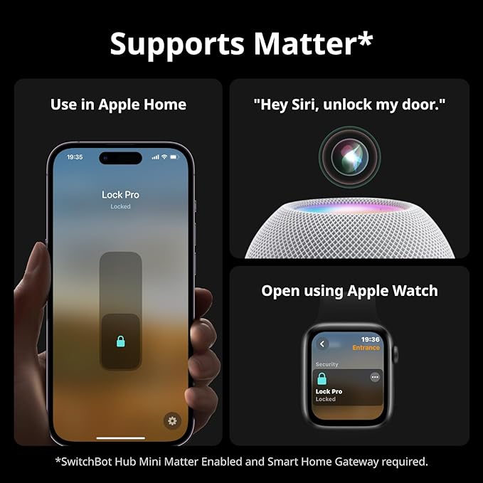 SwitchBot Lock Pro and Keypad Touch Bundle | Keyless Entry Door Lock, Electronic Smart Deadbolt, Fits Your Existing Deadbolt in Minutes, Supports Matter, Alexa, Google, IFTTT