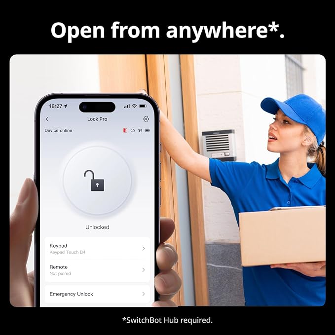 SwitchBot Lock Pro and Keypad Touch Bundle | Keyless Entry Door Lock, Electronic Smart Deadbolt, Fits Your Existing Deadbolt in Minutes, Supports Matter, Alexa, Google, IFTTT