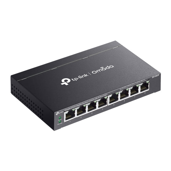TP-Link Omada DS108GP 8-Port Gigabit Unmanaged Desktop Switch with 8-Port PoE+