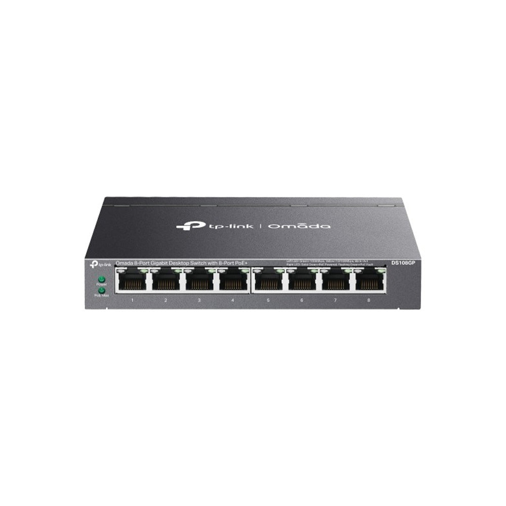 TP-Link Omada DS108GP 8-Port Gigabit Unmanaged Desktop Switch with 8-Port PoE+