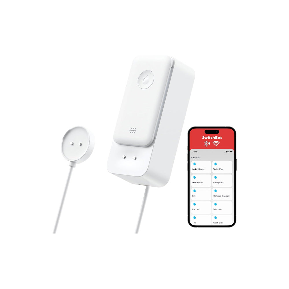 SwitchBot WiFi Water Leak Detector/Sensor | Wireless Leak Detector w/ 1m Sensing Cable, No Hub Required (Support 2.4G)