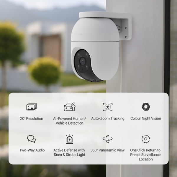 EZVIZ C8c (4MP) Outdoor PT WiFi Camera | Human/Vehicle Shape Detection, Color Night Vision, Two Way Talk, Up to 512 GB MicroSD Card