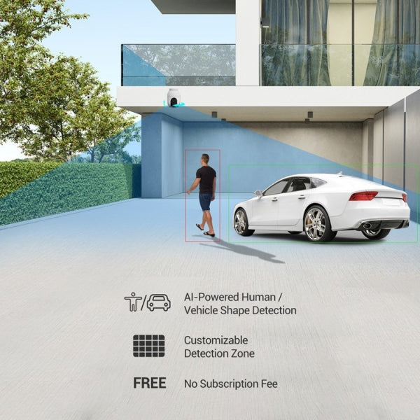 EZVIZ C8c (4MP) Outdoor PT WiFi Camera | Human/Vehicle Shape Detection, Color Night Vision, Two Way Talk, Up to 512 GB MicroSD Card