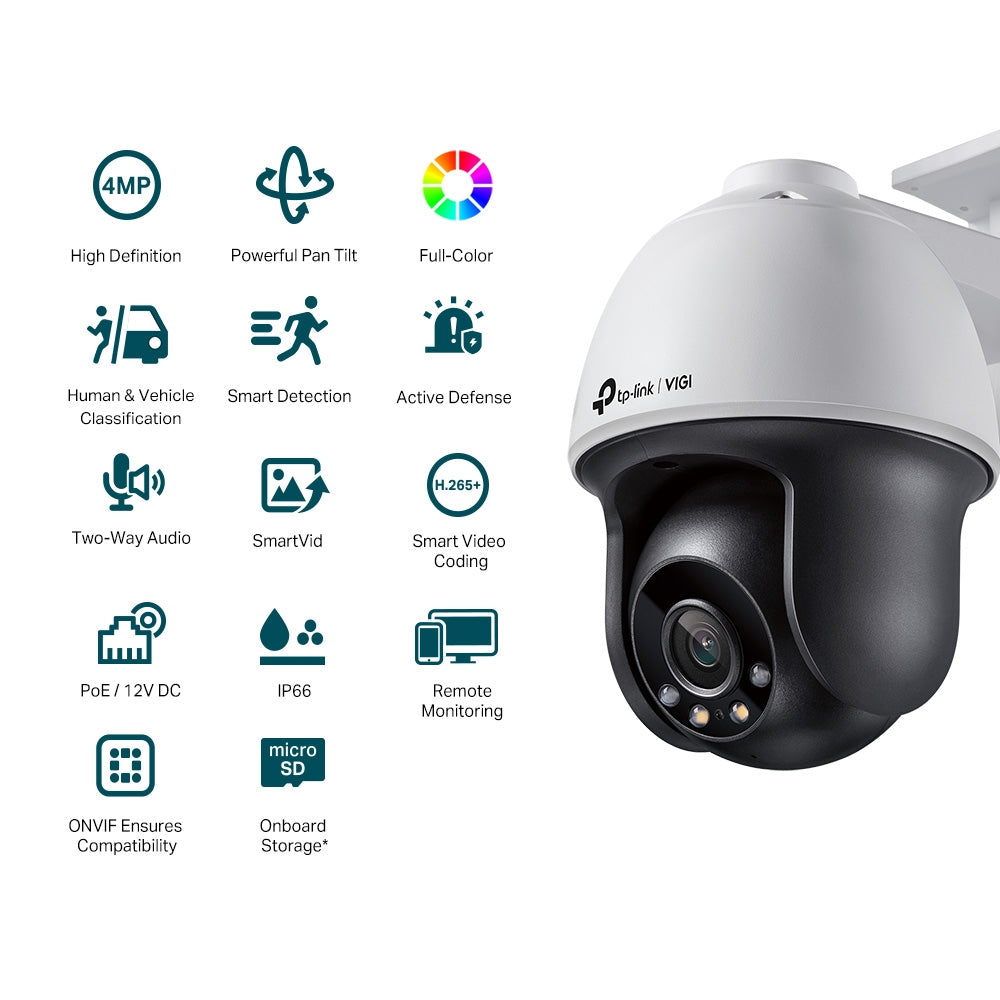 TP-Link VIGI VIGI C540(4mm) 4MP Full-Color Pan & Tilt PoE Camera