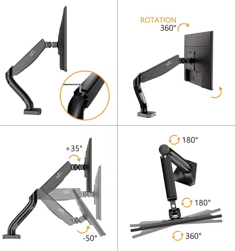 Single VESA Monitor Desk Mount with Articulating Arm | Adjustable TV/Computer Screen Mount for Home or Office