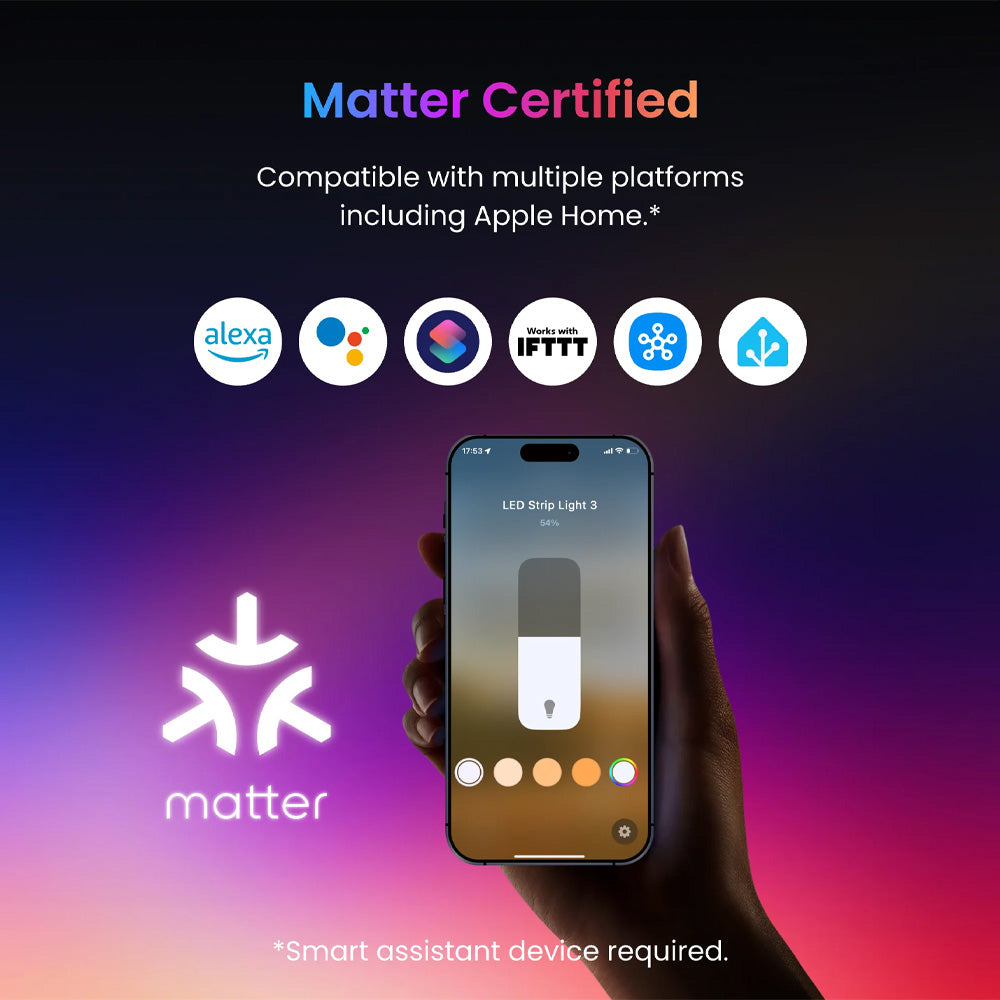 SwitchBot Smart LED Strip Light 3, 5M Matter-enabled |  RGB+CCT, Voice & App Control, Adaptive Lighting, Music Sync, and Smart Home Automation