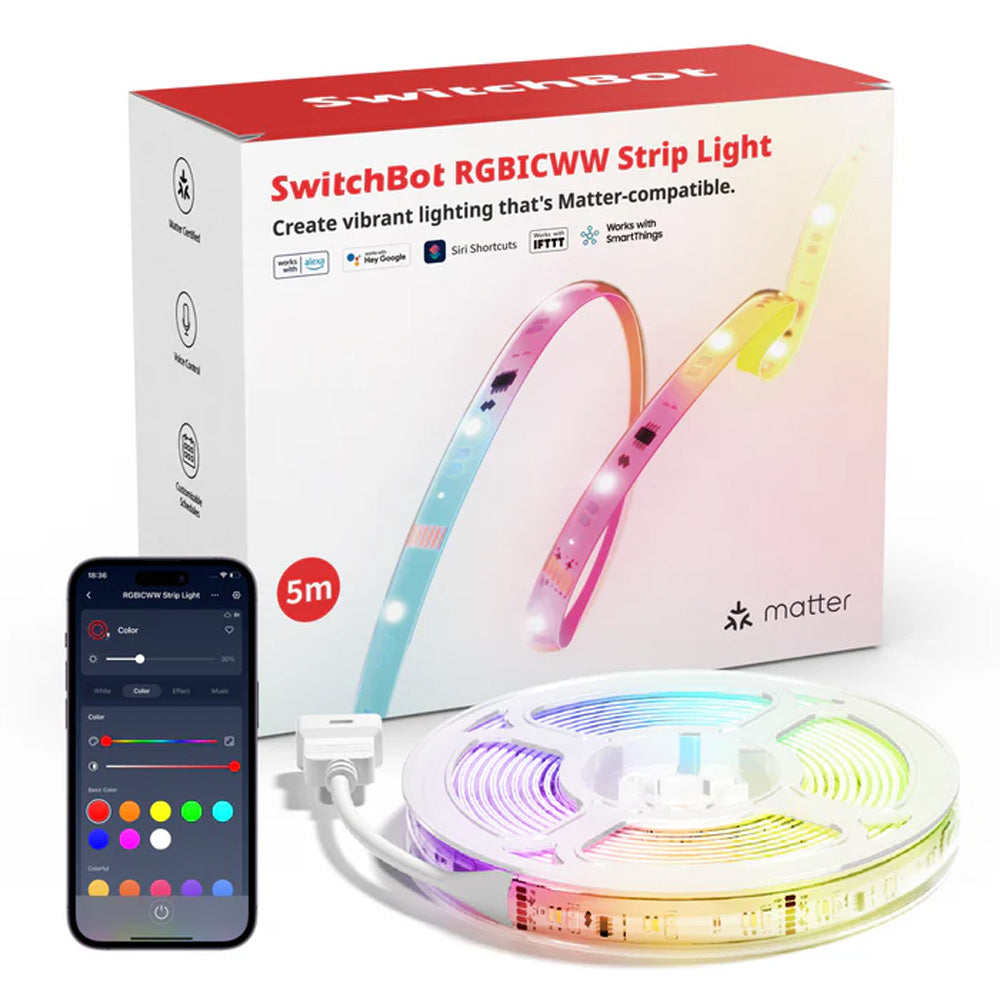 SwitchBot RGBICWW Strip Light, 5M Matter-enabled
