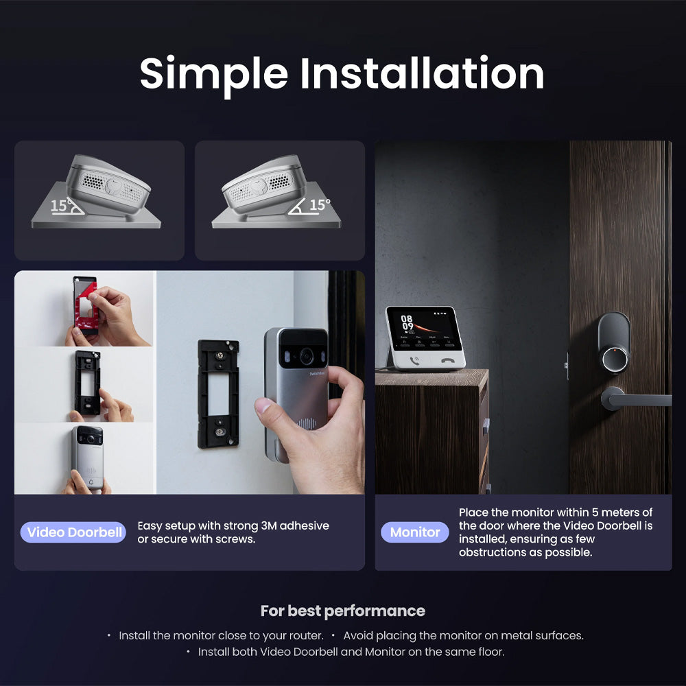 SwitchBot Smart Lock Ultra + Video Doorbell Bundle | Smart Home Security System, Matter-Compatible, 2K HD Clarity, Voice Control