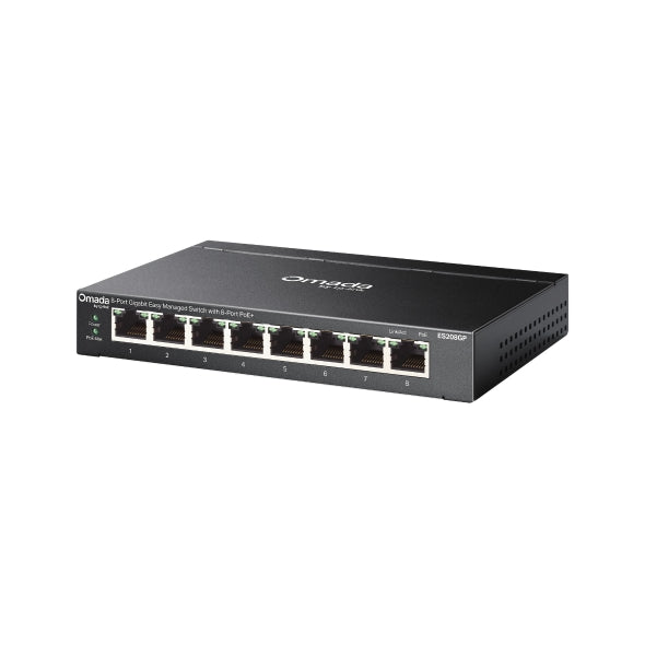 TP-Link Omada ES208GP 8-Port Gigabit Easy Managed Switch with 8-Port PoE+