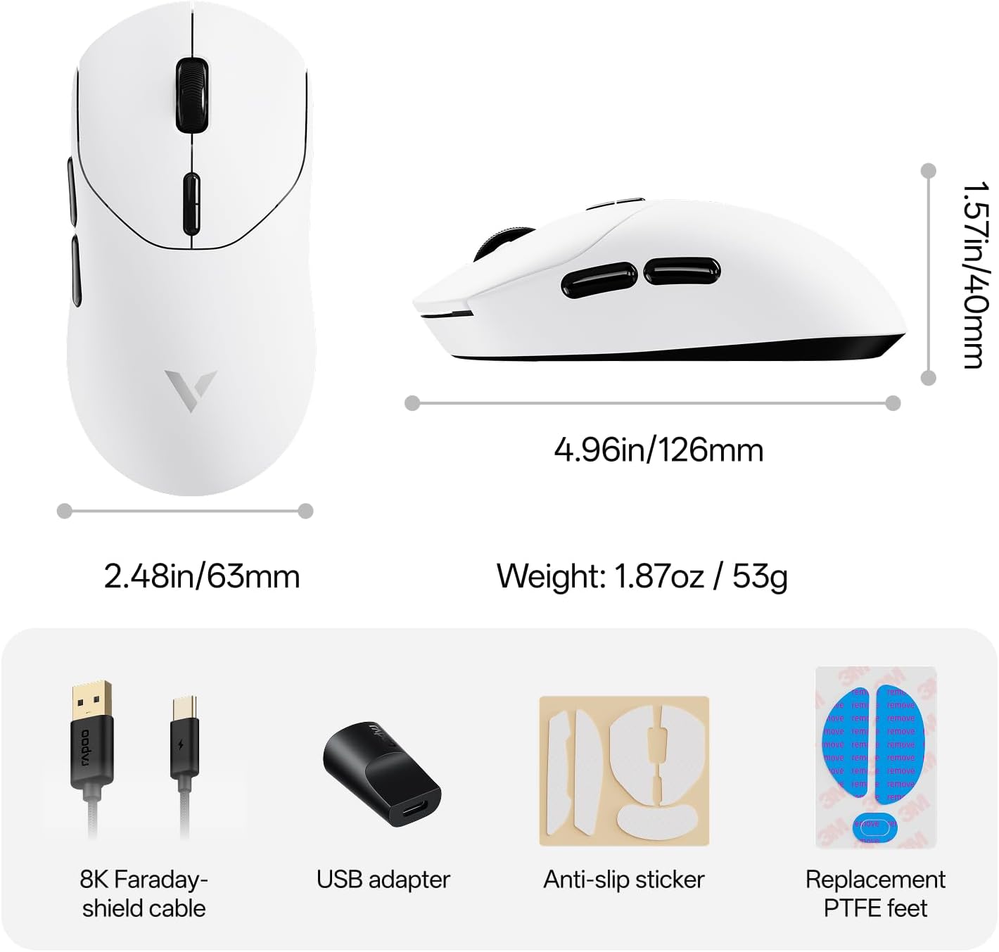 Rapoo VT2 8K Wireless Lightweight Optical Gaming Mouse