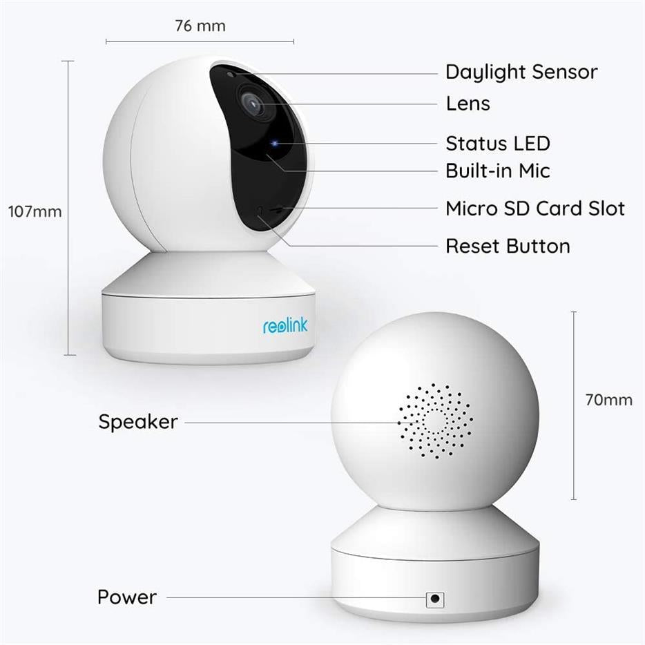 Reolink E331 5MP Indoor WiFi Camera Person/Pet/Crying Detection