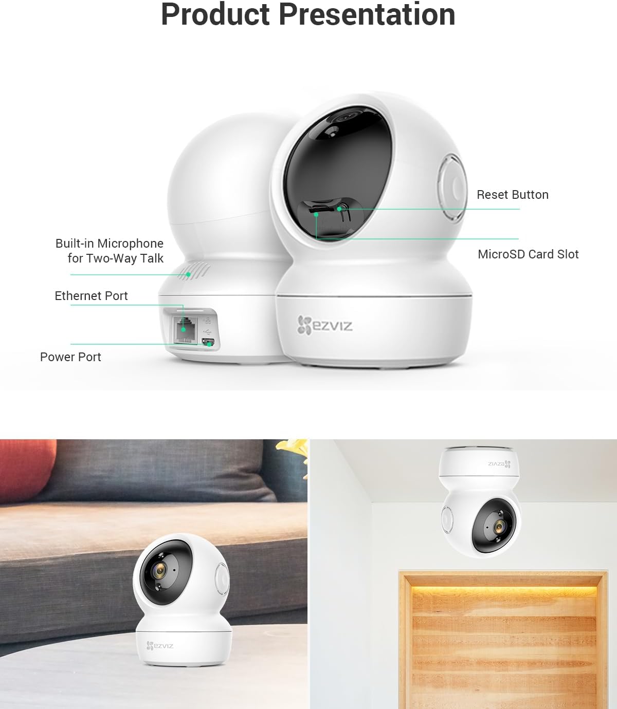 EZVIZ H6c Pro 1080P | Pan & Tilt Smart Home Camera