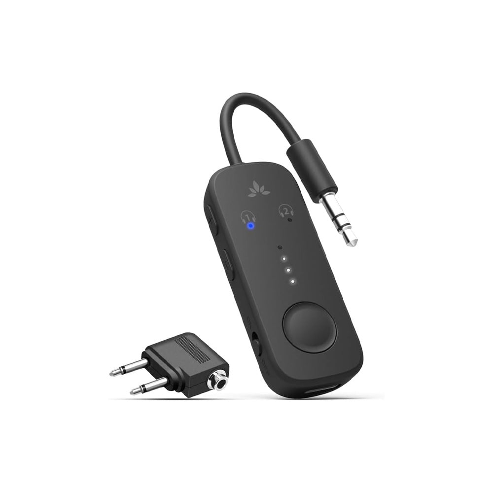Avantree Relay Premium Airplane Bluetooth 5.3 Adapter for All Headphones, apt-X Low Latency, Supports 2 Headphones or AirPods, Wireless Audio Transmitter for in-Flight, iPad, Gym, TV, Tablets