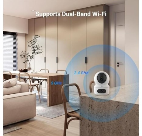 EZVIZ H7c Dual 2K+ (4MP) Indoor WiFi Camera | AI Human Detection, Panoramic View, Color Night Vision, MicroSD Card Support Upto 512GB