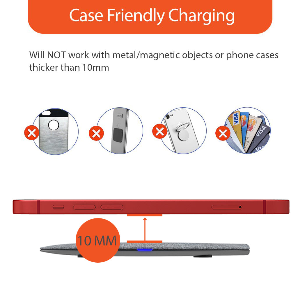 Uolo Volt 15W Slim Fast Wireless Charging Pad with QC 3.0 Wall Charger