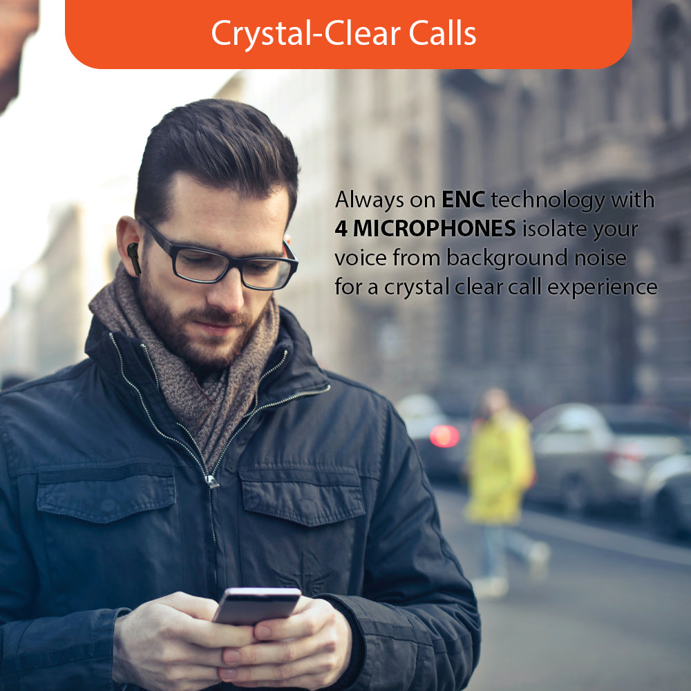 Uolo Pulse Elite 2 ANC/ENC True Wireless Headphones, White/Black