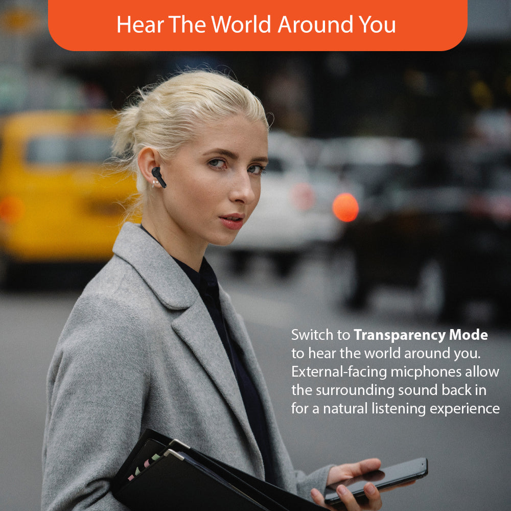 Uolo Pulse Elite 2 ANC/ENC True Wireless Headphones, White/Black