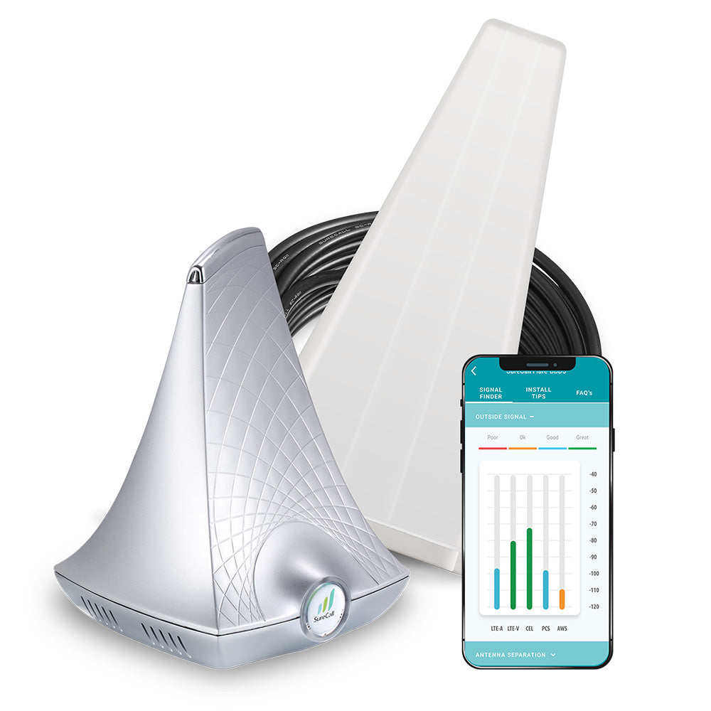 SureCall Flare Plus 6-Band In-Building Cell Signal Booster Kit for Home/Cottage | Up to 3,500 sq ft | All Canadian Carriers 4G/5G - Bell, Rogers, Telus | ISED Approved