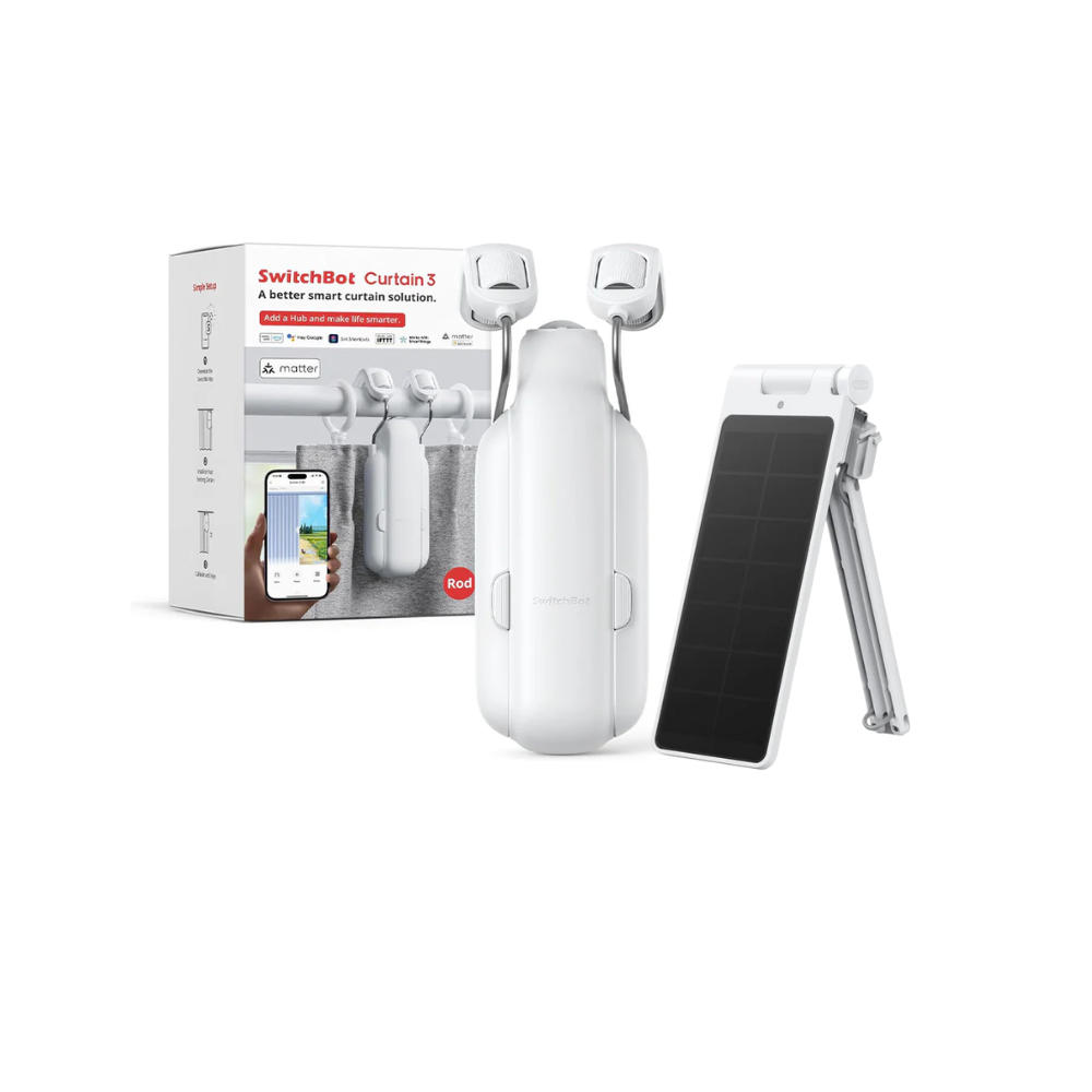 SwitchBot Curtain (Rod 3), White | Smart Electric Motor - Wireless App Automate Timer Control