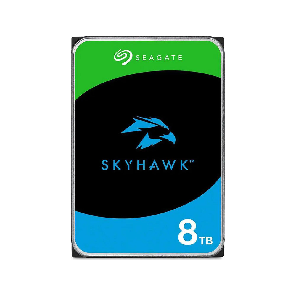 Seagate SkyHawk 8TB surveillance-grade SATA HDD for 24/7 security camera recording and DVR or NVR systems