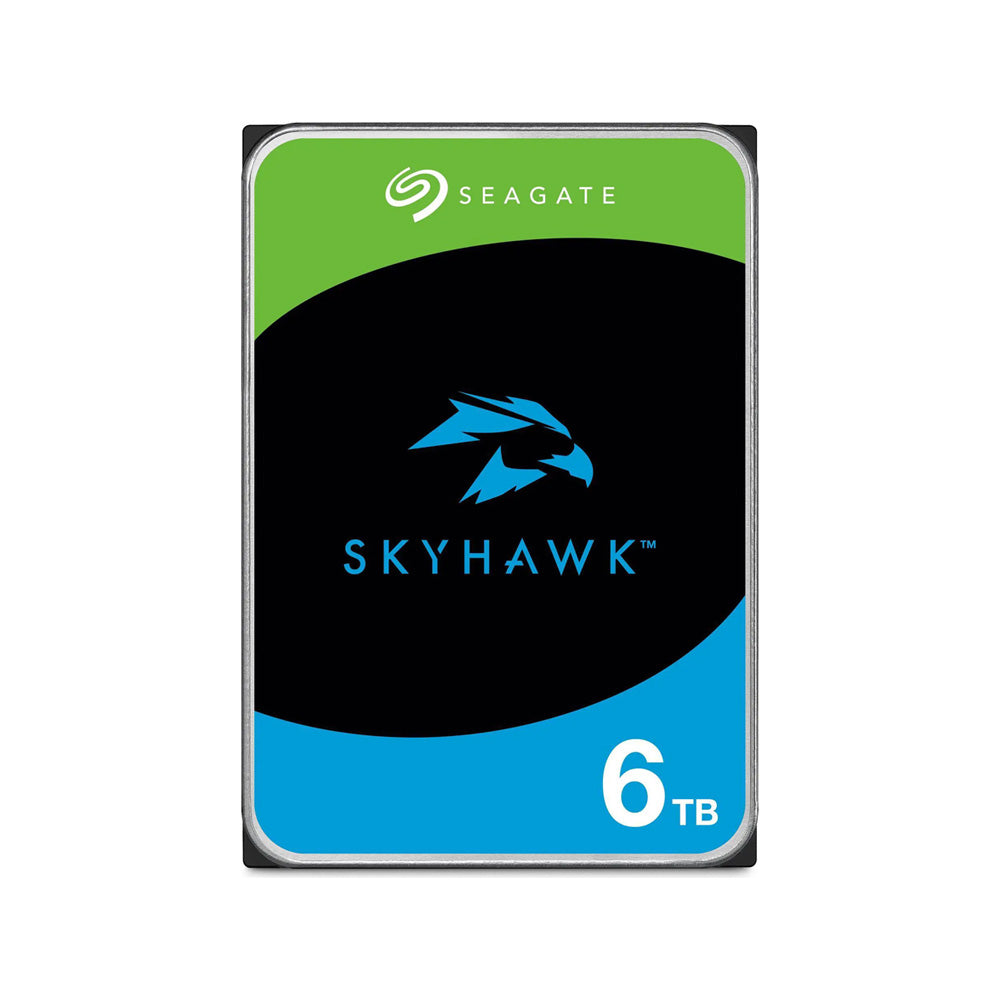 Seagate SkyHawk 6TB surveillance-grade SATA HDD for 24/7 security camera recording and DVR or NVR systems