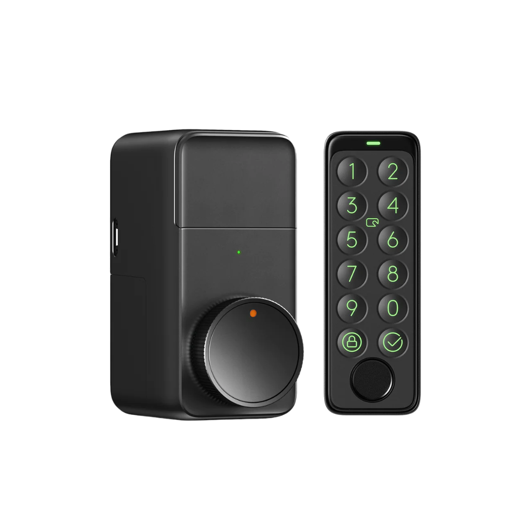 SwitchBot Lock Pro and Keypad Touch Bundle | Keyless Entry Door Lock, Electronic Smart Deadbolt, Fits Your Existing Deadbolt in Minutes, Supports Matter, Alexa, Google, IFTTT