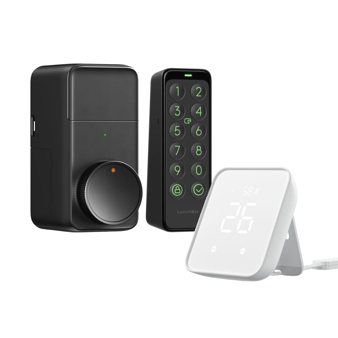 SwitchBot Lock Pro and Hub 2 Bundle | Keyless Entry Door Lock, Electronic Smart Deadbolt, Fits Your Existing Deadbolt in Minutes, Supports Matter, Alexa, Google, IFTTT