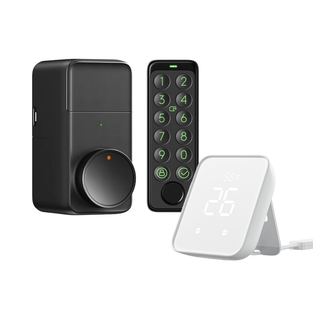 SwitchBot Lock Pro and Hub 2 Bundle | Keyless Entry Door Lock, Electronic Smart Deadbolt, Fits Your Existing Deadbolt in Minutes, Supports Matter, Alexa, Google, IFTTT