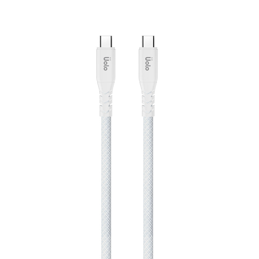 Uolo Link 1.5m Braided USB C to C Gen2 Charge & Sync Cable, White