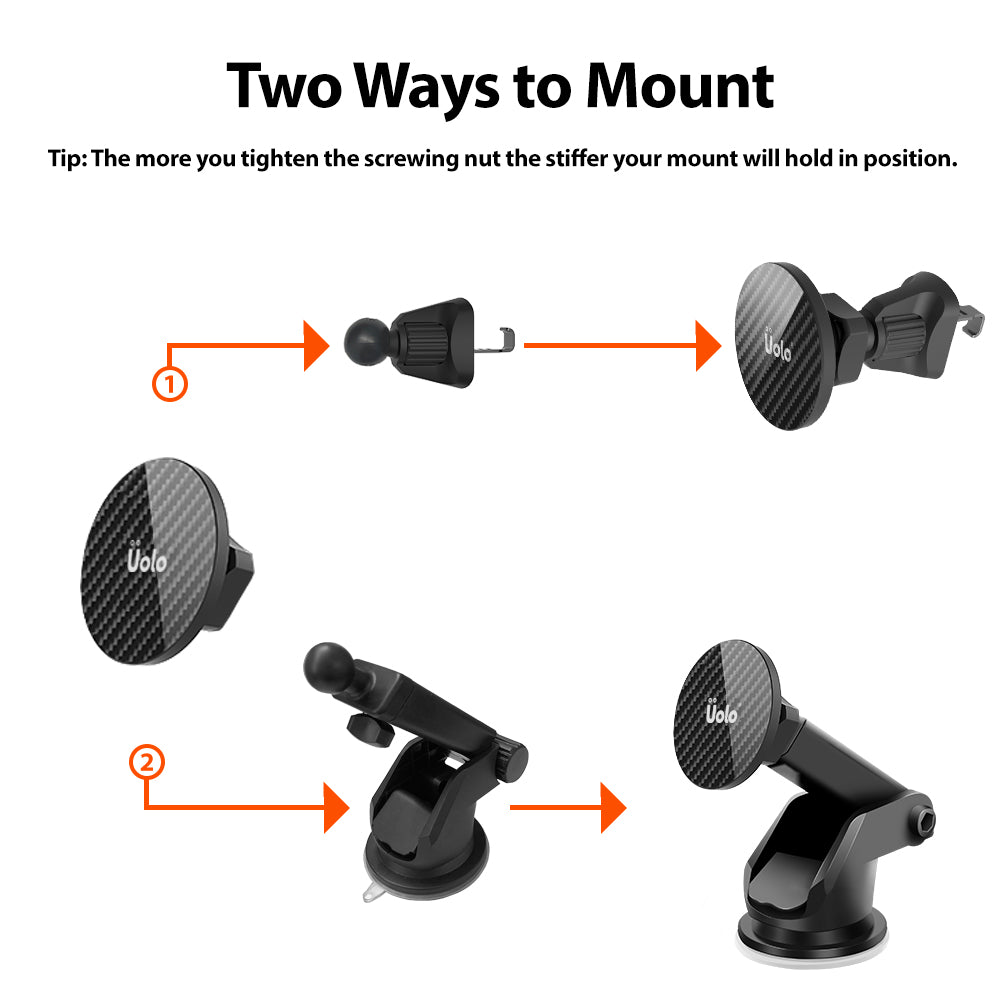 Uolo Volt 15W Magnetic Wireless Charging Car Mount