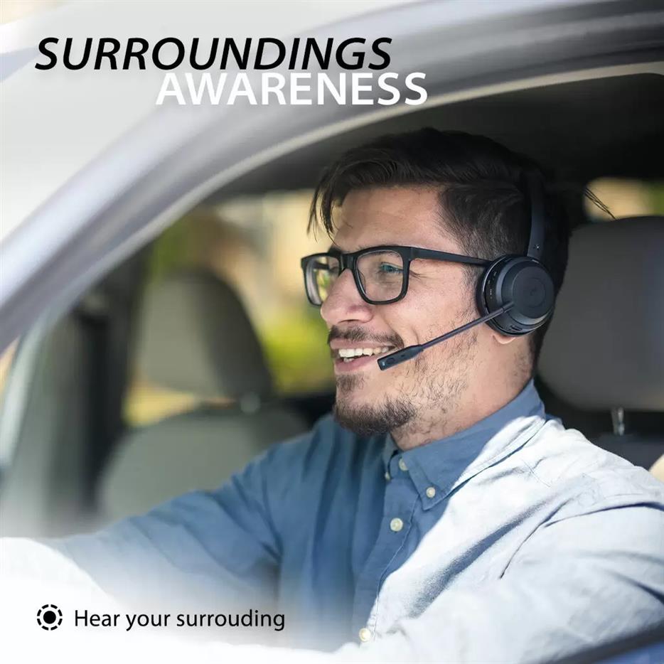 Avantalk Alto Solo Bluetooth 5.1 Wireless Headset with Noise-Canceling Microphone for PC, Computer, Laptop, Charging Dock, and Wired Headphones Mode