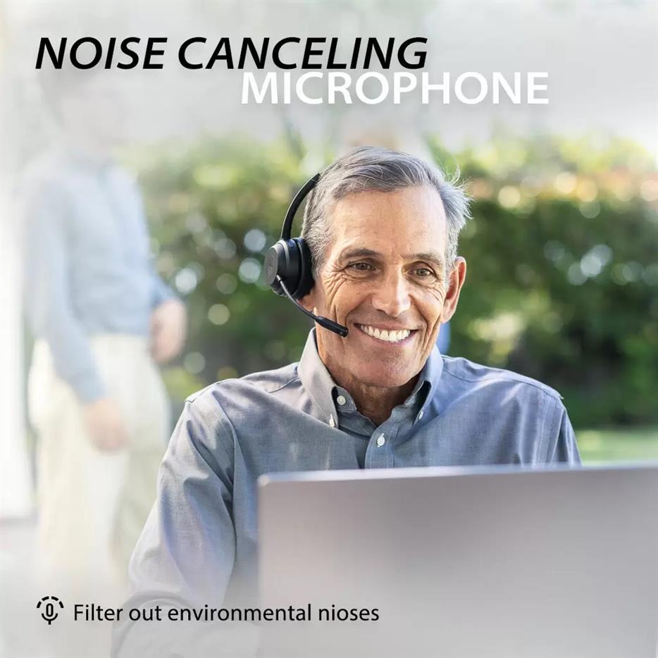 Avantalk Alto Solo Bluetooth 5.1 Wireless Headset with Noise-Canceling Microphone for PC, Computer, Laptop, Charging Dock, and Wired Headphones Mode