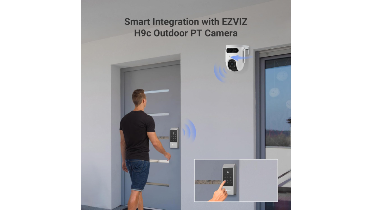 EZVIZ DL04 Security Smart Lock Deadbolt, Keyless Entry, App Remote Control, Emergency Power Supply, IP55 Waterproof, Smart Integration with EZVIZ Cameras