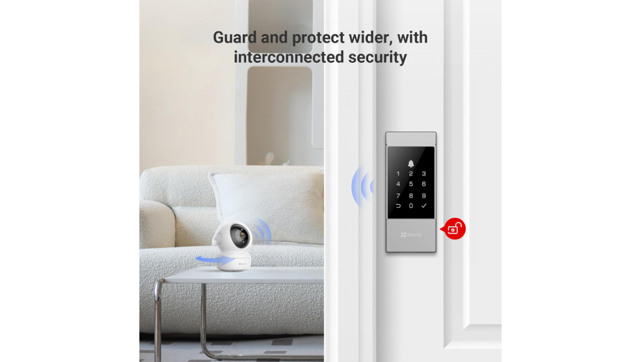 EZVIZ DL04 Security Smart Lock Deadbolt, Keyless Entry, App Remote Control, Emergency Power Supply, IP55 Waterproof, Smart Integration with EZVIZ Cameras