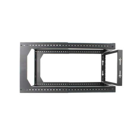 8U Wall Mount Open Frame Rack with Adjustable and Front Swing Out Features
