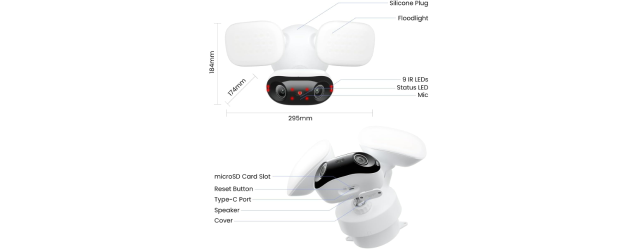 Reolink Floodlight F751W 8MP WiFi Dual-Lens Wired Floodlight Security Camera