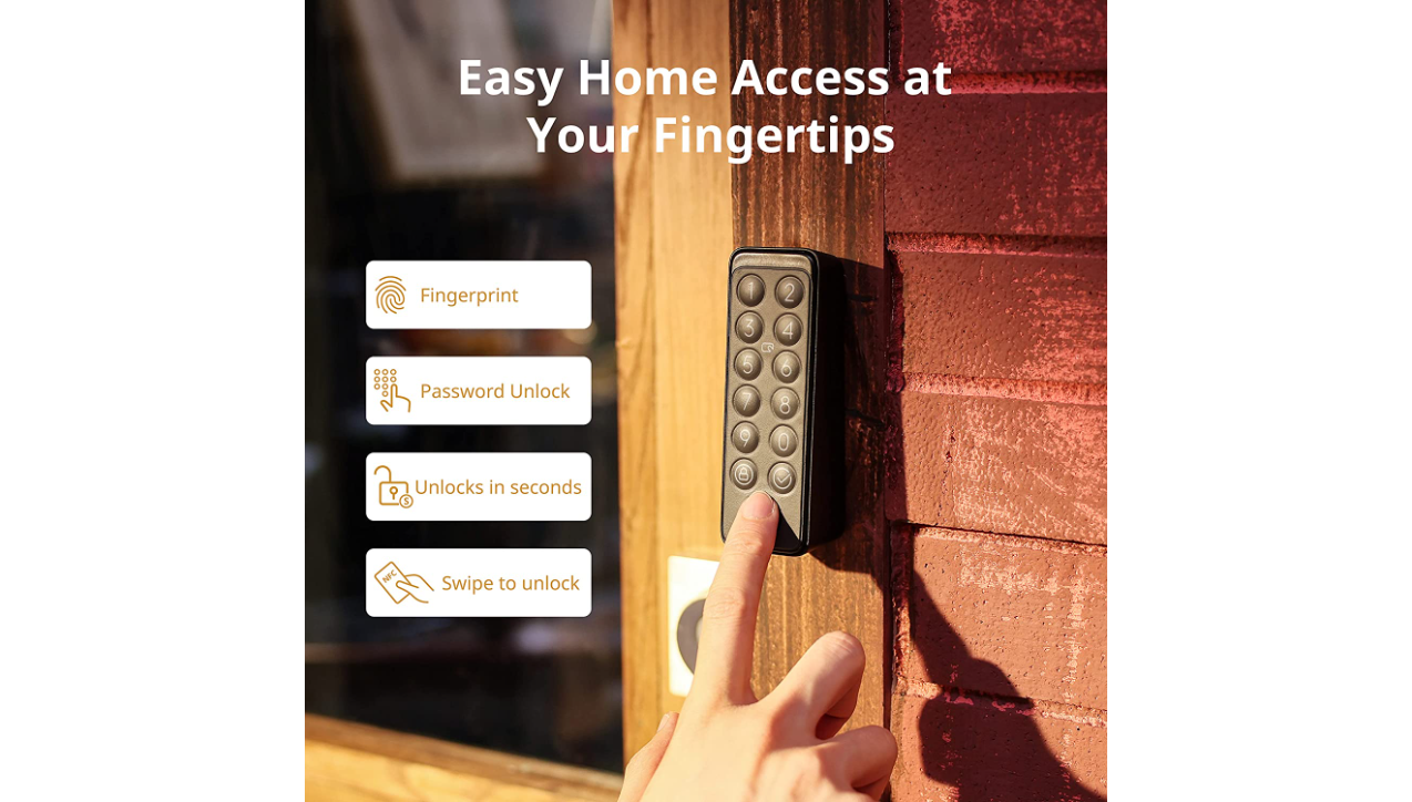 SwitchBot Lock Ultra with Keypad Touch Bundle| Fingerprint Smart Lock with Auto-Lock, Quiet Mode, 17 Unlock Methods & Matter Support