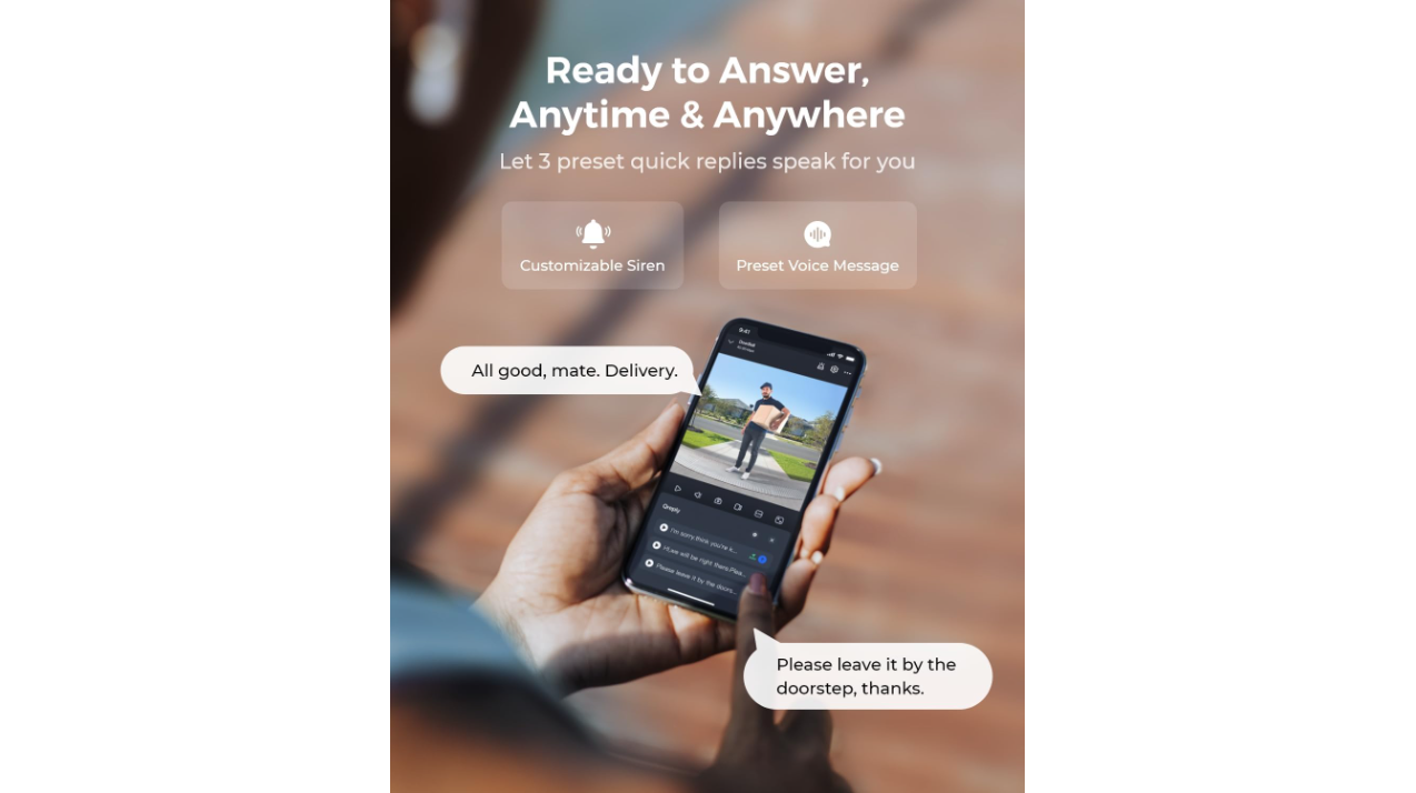 Reolink Smart 4MP Battery-powered WiFi Video Doorbell (Gen 2) with Wireless Chime Included