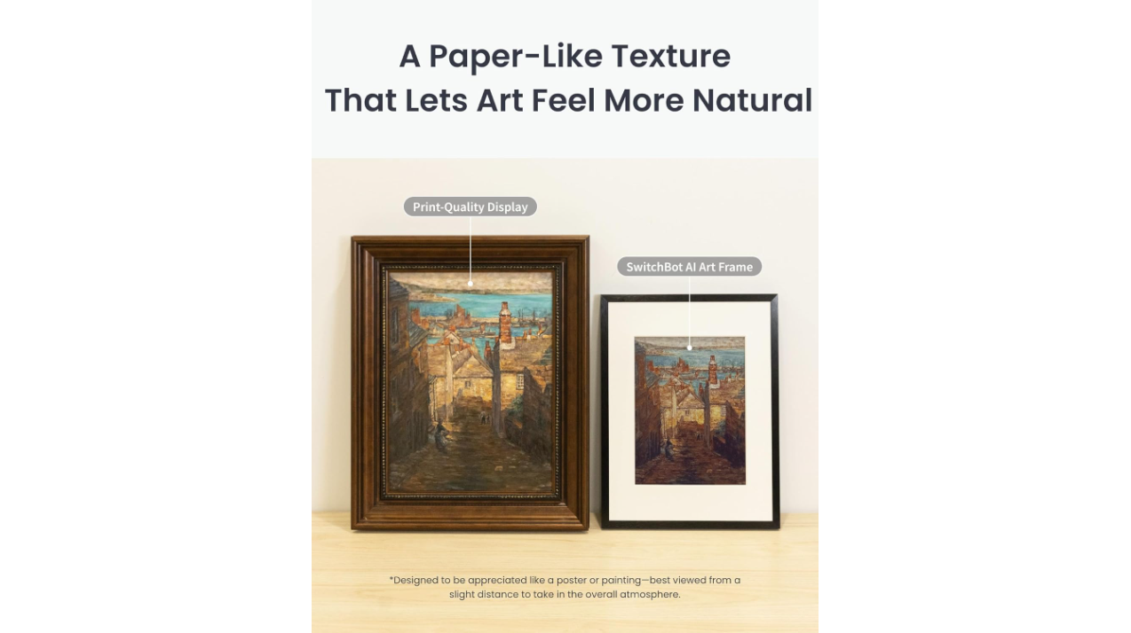 SwitchBot 13.3" E-Ink Digital Art Frame with AI – Wireless Smart Display for Art & Photos