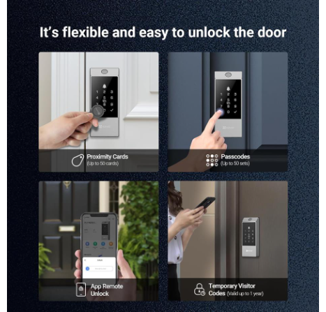 EZVIZ DL04 Pro Security Smart Lock Deadbolt, 2-in-1 Doorbell+Fingerprint Keyless Entry, App Remote Control, Sturdy Design, IP55 Waterproof, Smart Integration with EZVIZ Cameras