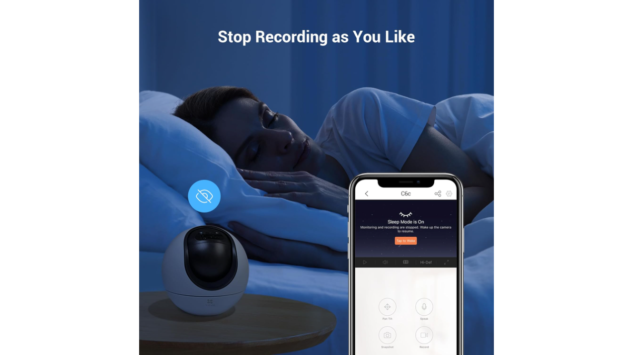 EZVIZ C6c 2K 3MP Indoor WiFi Camera | Two-Way Audio, Pan & Tilt, Auto-Tracking, Smart AI Person Notifications, Night Vision (Copy)