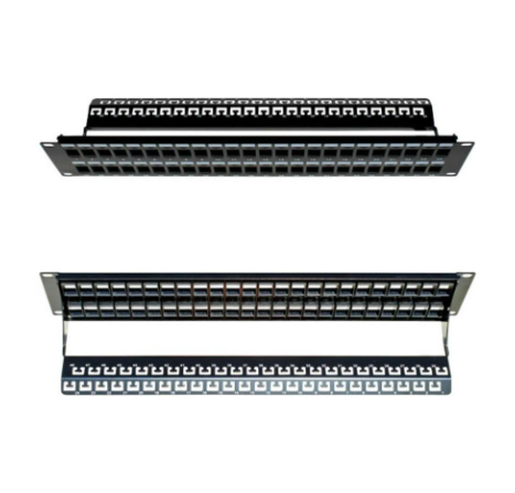 48 Port 2U Keystone Blank Patch Panel with Cable Manager