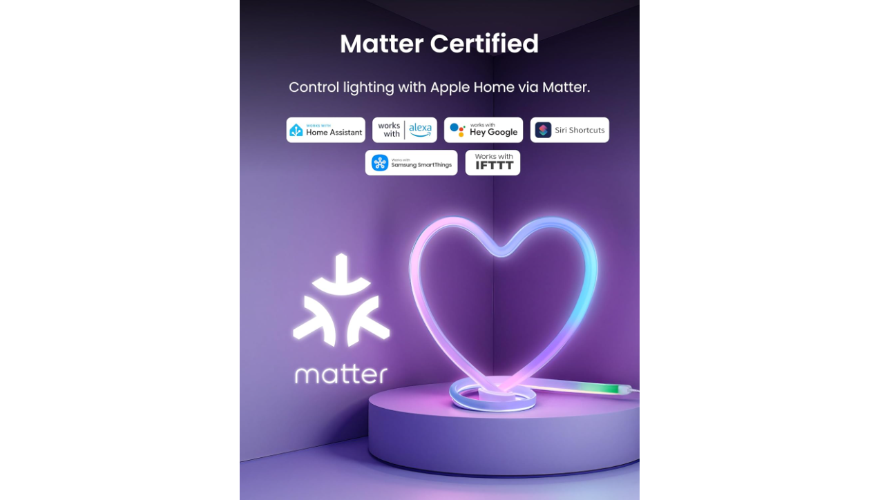 SwitchBot RGBIC Neon Wire Rope Light, 2M Matter-enabled