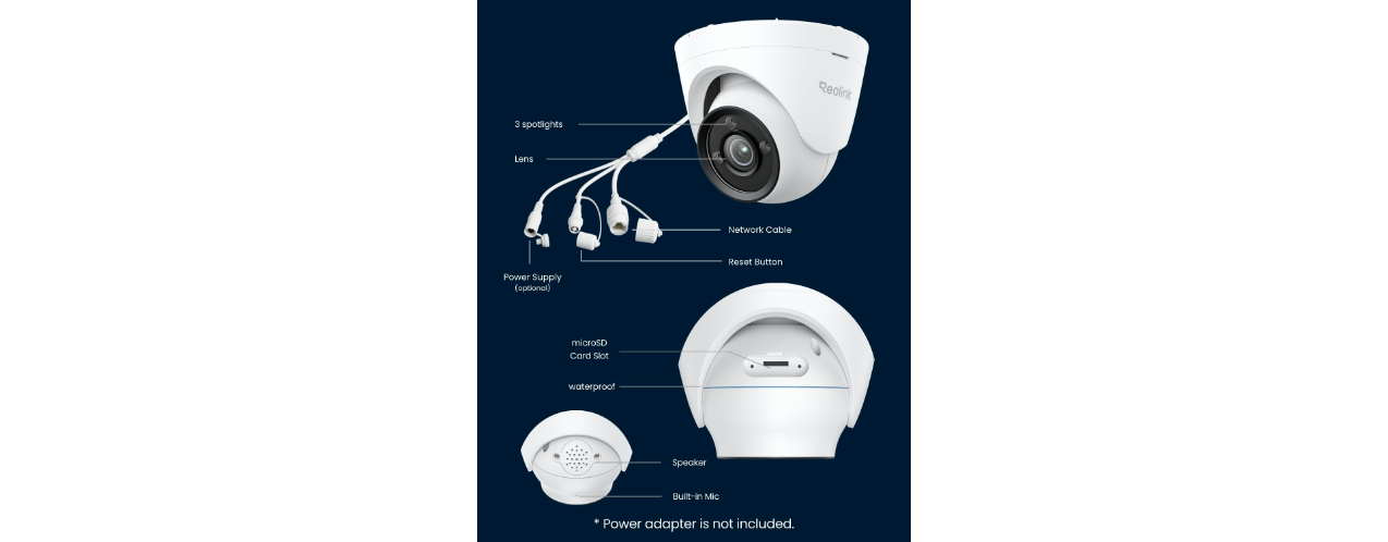 Reolink ColorX CX820 8MP PoE Turret Camera with True Full-Color Night Vision