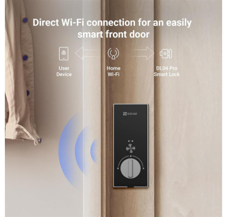 EZVIZ DL04 Pro Security Smart Lock Deadbolt, 2-in-1 Doorbell+Fingerprint Keyless Entry, App Remote Control, Sturdy Design, IP55 Waterproof, Smart Integration with EZVIZ Cameras