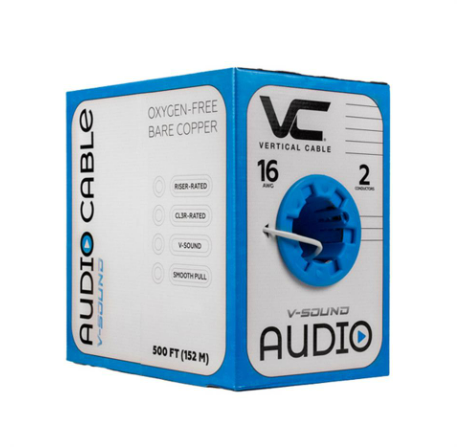 16/2 High Strand Audio Cable, 500 ft. Pull Box, White